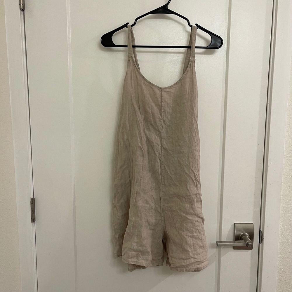 Tempo Paris Linen Overall Jumpsuit Chic summer Euro Breathable Luxury